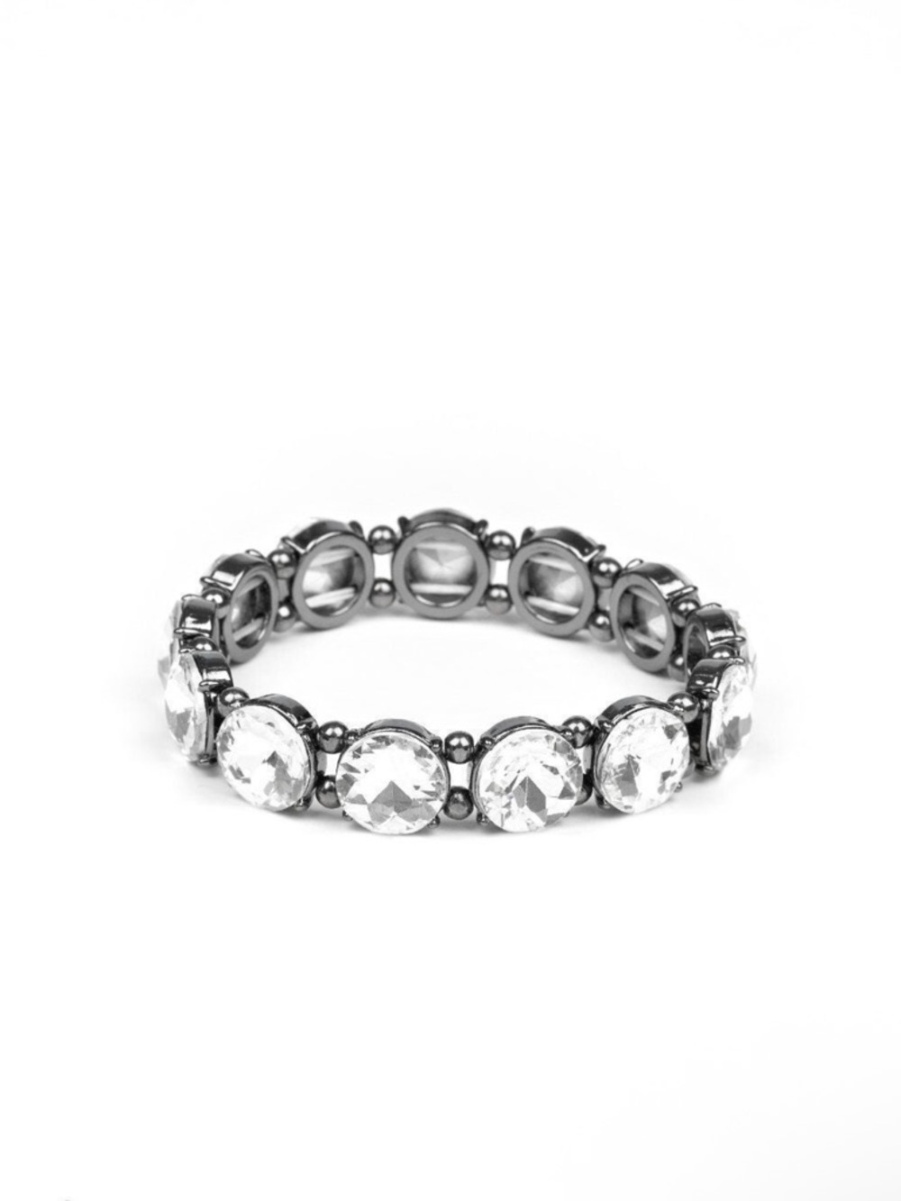 Glizty Rhinestone Statement Bracelet in Black Gunmetal - Picture 2 of 3